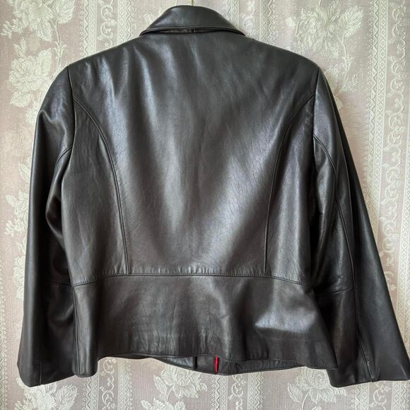Anne Klein Women's Black Leather Jacket - Picture 4 of 7
